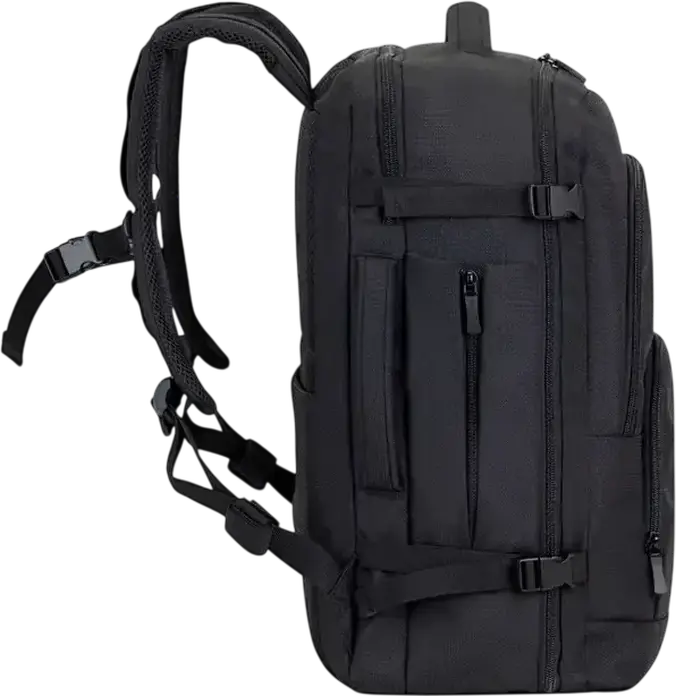 Rivacase 8461 ECO Travel Laptop Backpack for 17.3 inch Laptops and 10.5 inch Tablets, Eco-friendly rPET Polyester, Ergonomic Design, Black