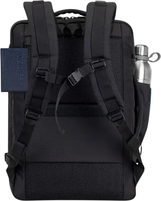 Rivacase 8461 ECO Travel Laptop Backpack for 17.3 inch Laptops and 10.5 inch Tablets, Eco-friendly rPET Polyester, Ergonomic Design, Black