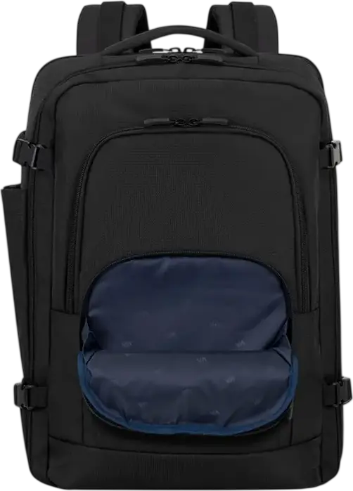 Rivacase 8461 ECO Travel Laptop Backpack for 17.3 inch Laptops and 10.5 inch Tablets, Eco-friendly rPET Polyester, Ergonomic Design, Black