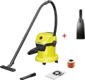 Пылесос для сухой и влажной уборки Karcher WD 3 1.628-122.0, 1000 Вт, контейнер 15 л, функции всасывания и обдува, с картриджным и мешковым фильтрами