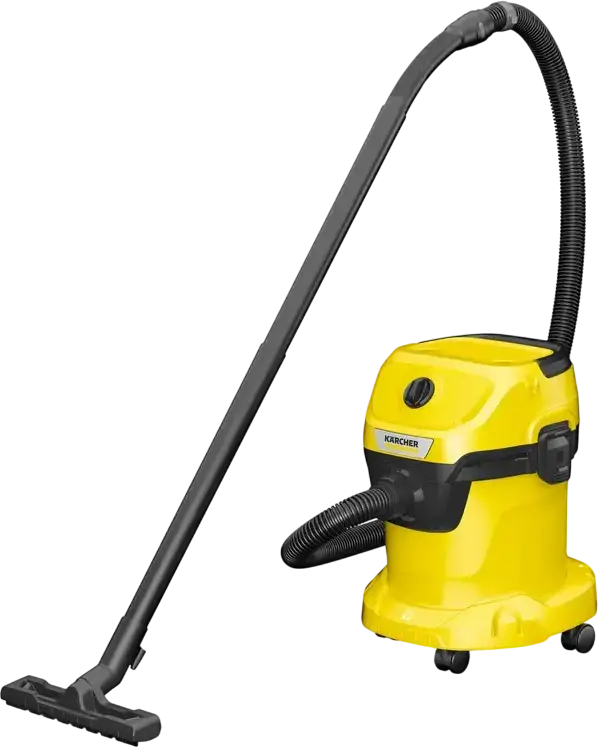 Пылесос для сухой и влажной уборки Karcher WD 3 1.628-122.0, 1000 Вт, контейнер 15 л, функции всасывания и обдува, с картриджным и мешковым фильтрами