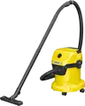 Пылесос для сухой и влажной уборки Karcher WD 3 1.628-122.0, 1000 Вт, контейнер 15 л, функции всасывания и обдува, с картриджным и мешковым фильтрами
