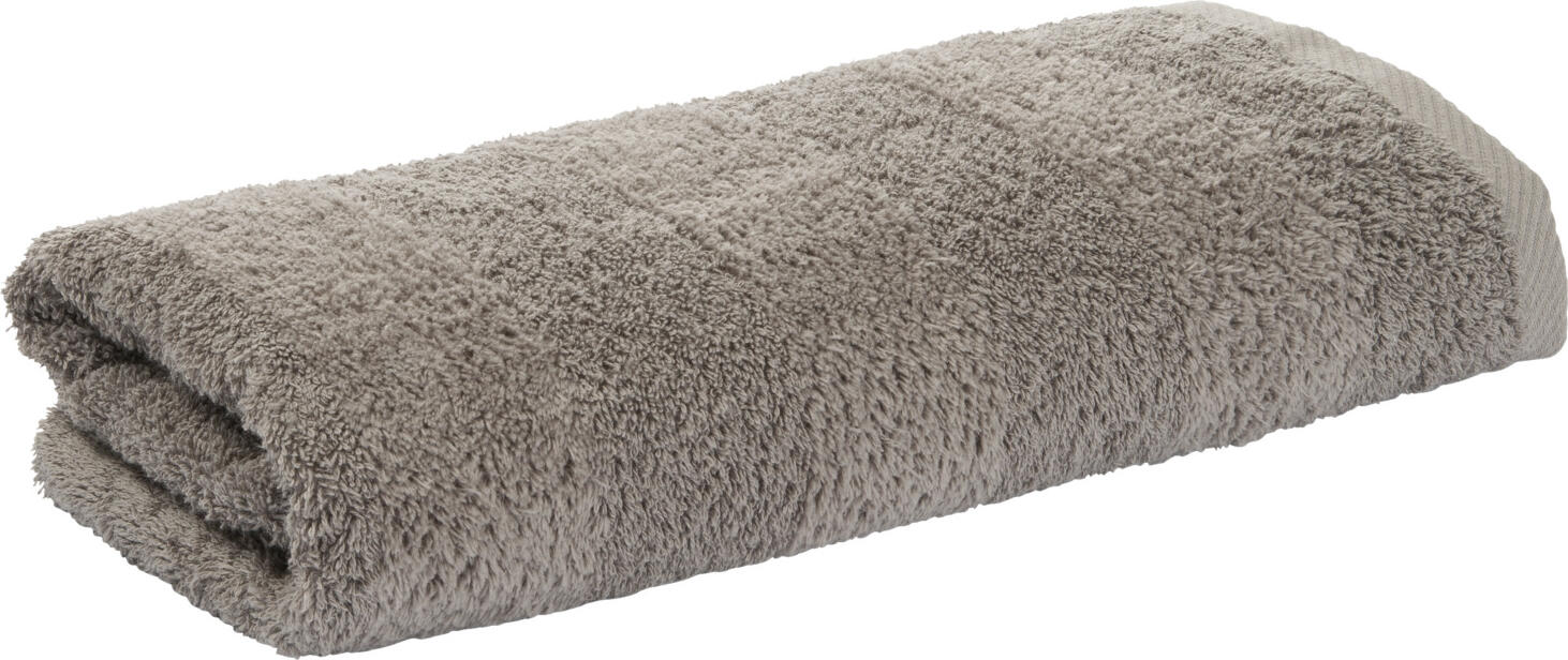ERWIN M. LUSINI Solutions GmbH Bath towel Neapel Badetuch Neapel Bath towel Neapel; 100x150 cm (WxL); taupe Badetuch Neapel; 100x150 cm (BxL); taupe 100% cotton. Weight approx. 550 g/m². Walk terry bath towel combined with extremely soft touch due to velour content. The modern, cross stripes tone on tone alternate between velour and normal loop weave. Very voluminous due to high grammage. Personalization possible. 100 % Baumwolle. Gewicht ca. 550 g/m². Walkfrottier Badetuch kombiniert mit extrem softem Touch durch Velouranteil. Die modernen, Querstreifen Ton in Ton wechseln zwischen Velour- und normaler Schlingenwebung. Sehr voluminös durch hohe Grammatur. Personalisierung möglich.