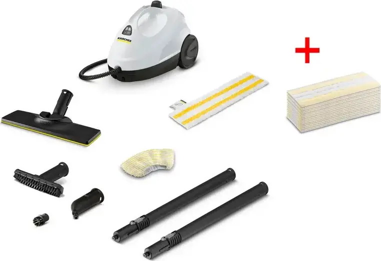 Karcher SC 2 EasyFix Aparat de Curatat cu Abur 1.512-600.0, 1500W, 3.2 bar, Rezervor 1000ml, cu Duza de Podea, Duza de Mana si 5 Lavete, Alb
