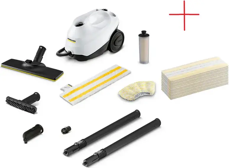 Karcher SC 3 EasyFix Steam Cleaner 1.513-650.0, 1900W, 3.5 bar, 1000ml Removable Tank, 30s Heat-up, EasyFix Floor Cloth System, White