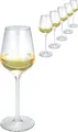 Royal Leerdam Carre White Wine Glass, 290 ml, 55 mm Diameter, Transparent Glass, Long Stemmed, Dishwasher Safe, Elegant Angled Bowl
