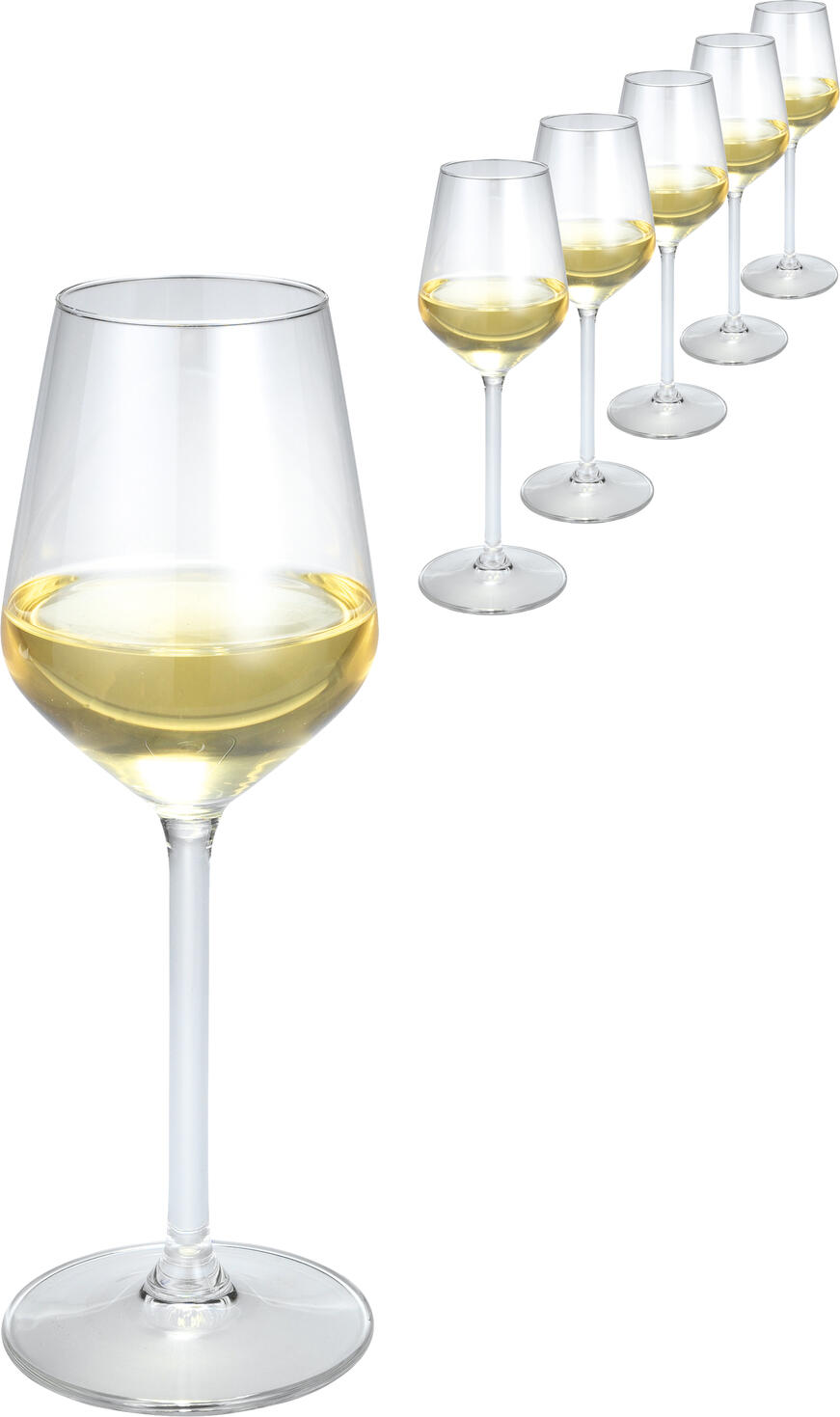 Royal Leerdam Carre White Wine Glass, 290 ml, 55 mm Diameter, Transparent Glass, Long Stemmed, Dishwasher Safe, Elegant Angled Bowl