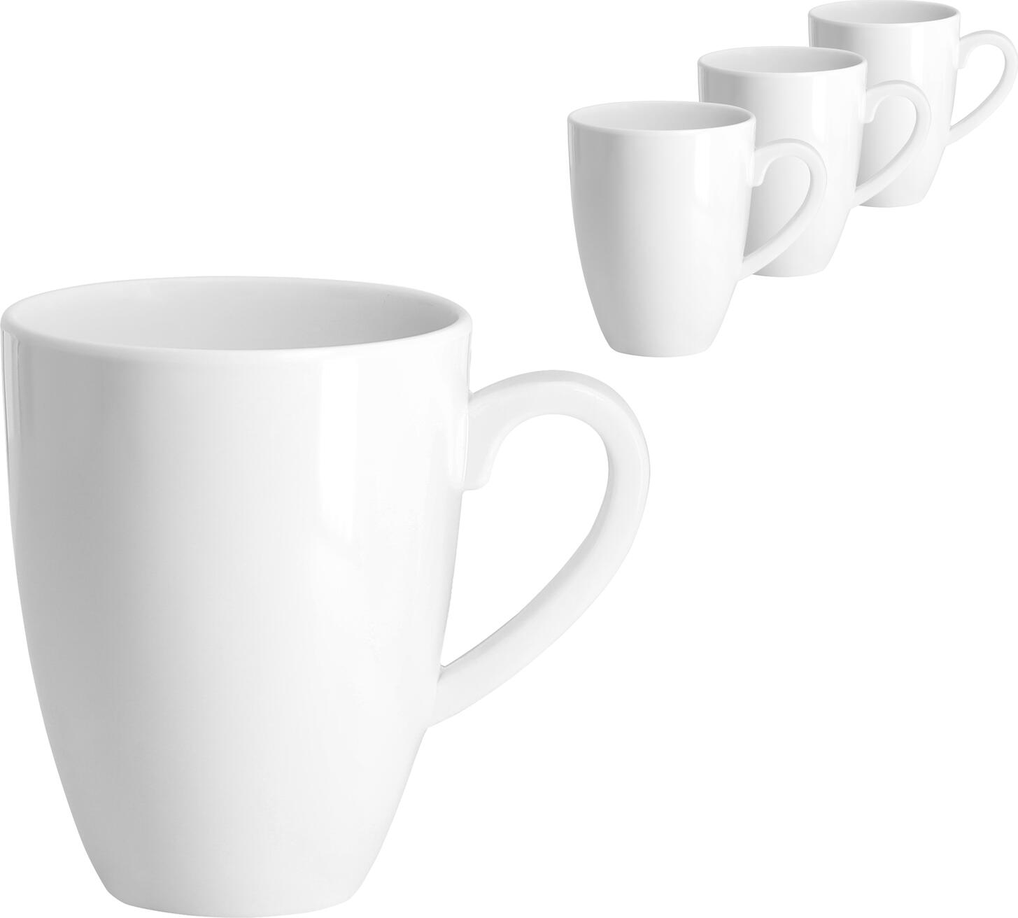 VEGA Wayne Melamine Mug, 400 ml, White, Impact-Resistant and Breakage-Resistant Round Cup for Hot and Cold Drinks, Dishwasher Safe