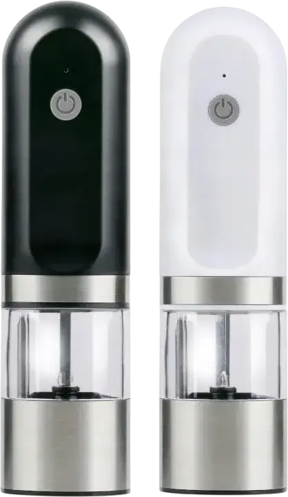 Alpina Electric Salt and Pepper Grinder, Rechargeable Battery, Adjustable Ceramic Grinding Mechanism, LED Light, Fine to Coarse Setting