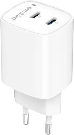 Incarcator rapid Gembird TA-UC-2C-PD45-01-W cu 2 porturi USB Type-C, 45W Power Delivery (PD), Priza EU, Alb