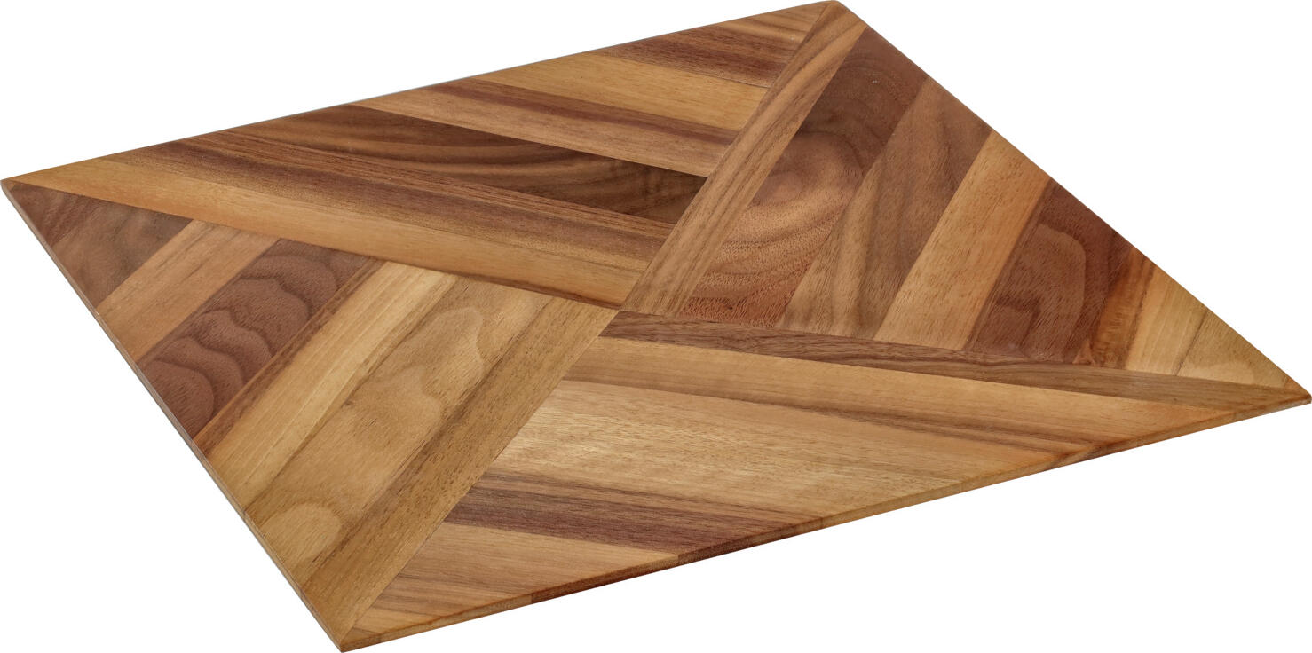VEGA LUSINI Solutions GmbH Food board Carbo Speisenbrett Carbo Food board Carbo; 28.2x28.2x1.9 cm (LxWxH); walnut; tapered Speisenbrett Carbo; 28.2x28.2x1.9 cm (LxBxH); nussbaum; konisch Food board made of high-quality walnut with a herringbone look. Not suitable for dishwasher. Food safe. Speisenbrett aus hochwertigem Nussbaum in Fischgrätenoptik. Nicht spülmaschinengeeignet. Lebensmittelecht.