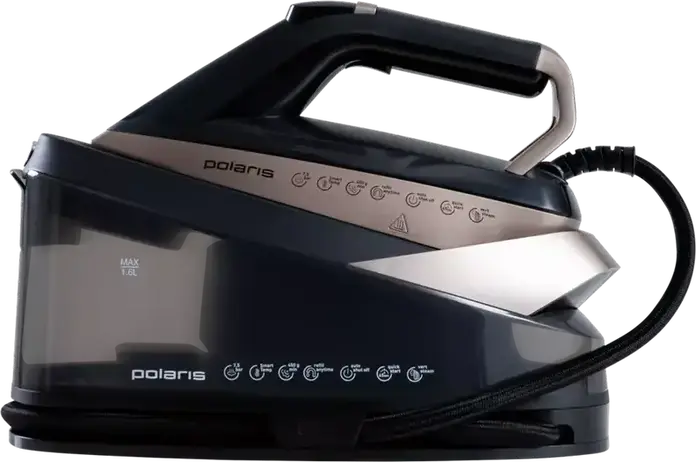 Polaris PSS7590K Steam Generator Iron, 3000W, 7.5 Bar Pressure, 450g/min Steam Boost, Pro 6 X-Slide Ceramic Soleplate, 1.6L Tank, Vertical Steaming