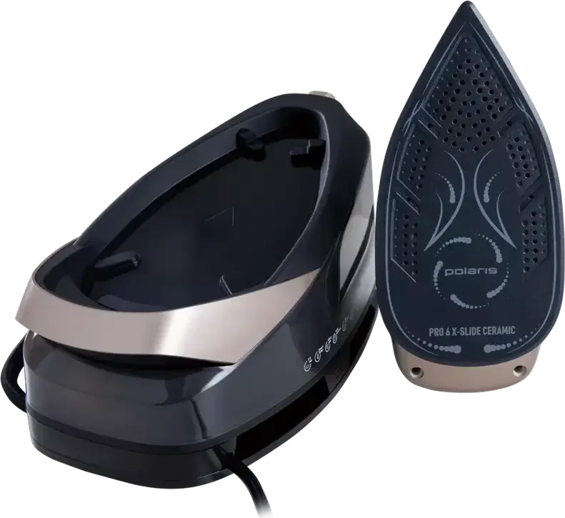 Polaris PSS7590K Steam Generator Iron, 3000W, 7.5 Bar Pressure, 450g/min Steam Boost, Pro 6 X-Slide Ceramic Soleplate, 1.6L Tank, Vertical Steaming