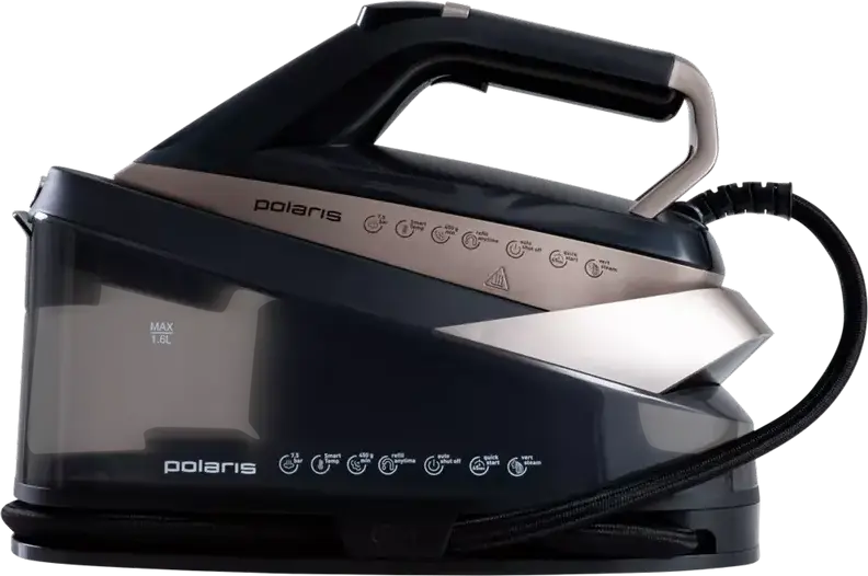 Polaris PSS7590K Steam Generator Iron, 3000W, 7.5 Bar Pressure, 450g/min Steam Boost, Pro 6 X-Slide Ceramic Soleplate, 1.6L Tank, Vertical Steaming