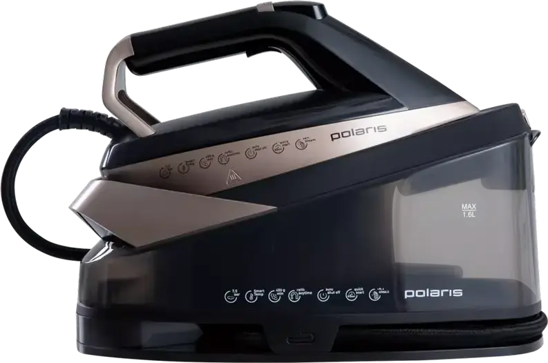 Polaris PSS7590K Steam Generator Iron, 3000W, 7.5 Bar Pressure, 450g/min Steam Boost, Pro 6 X-Slide Ceramic Soleplate, 1.6L Tank, Vertical Steaming