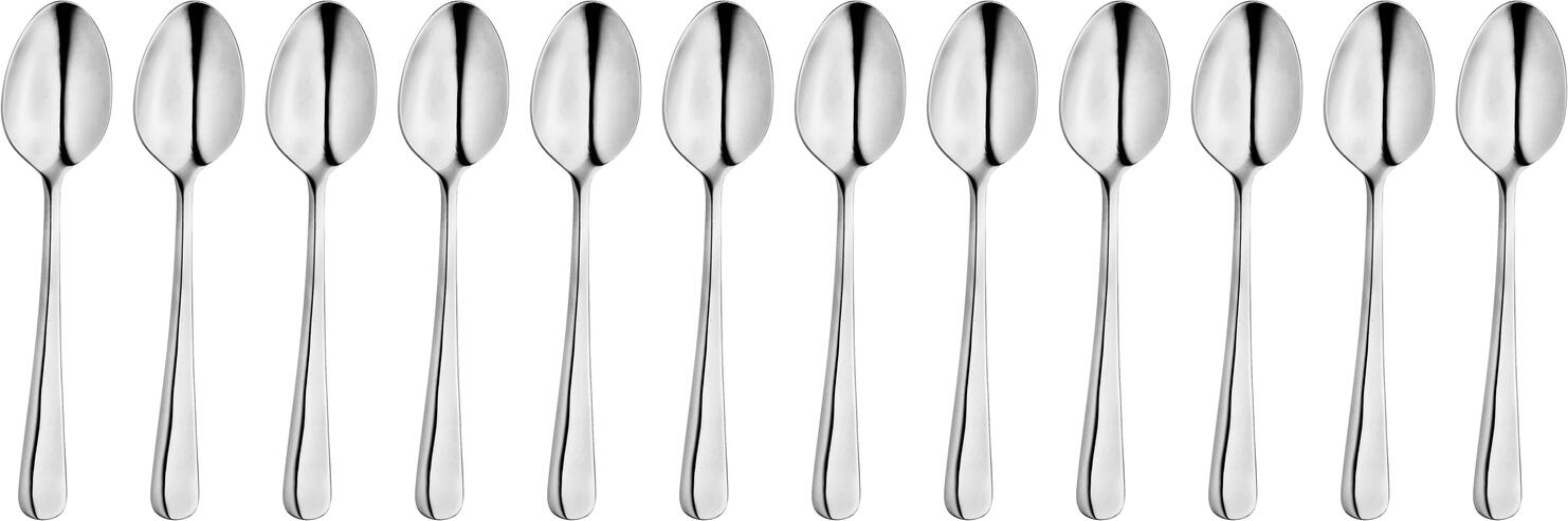 Pulsiva Florenz Coffee Spoon, 18/0 Chrome Stainless Steel, High-Gloss Polished, Silver, 14.5 cm, 2.2 mm Thickness, Nickel-Free, Professional Gastronomy