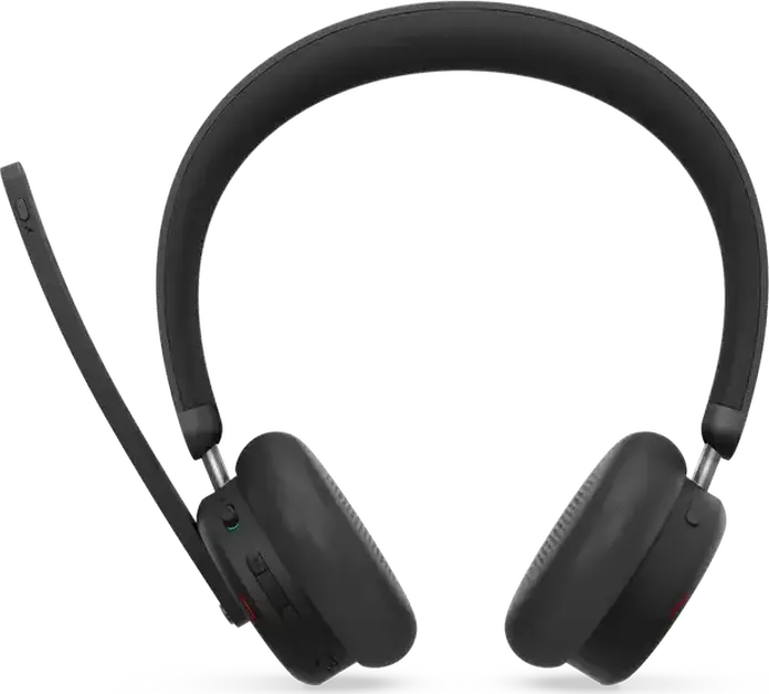 Casca Wireless Lenovo 6550 Dual-Mode ANC, Bluetooth 5.3, Anulare Activă a Zgomotului, Microfon Boom cu AI ENC, Baterie 60h, Certificare Microsoft Teams, Negru