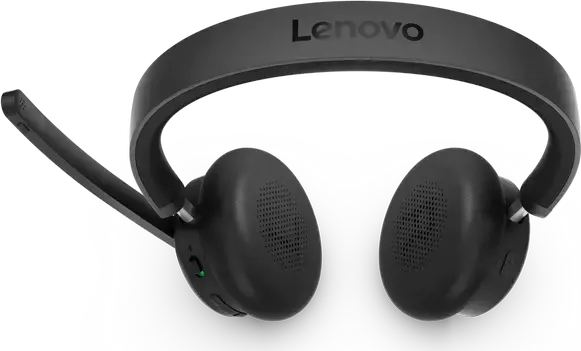 Casca Wireless Lenovo 6550 Dual-Mode ANC, Bluetooth 5.3, Anulare Activă a Zgomotului, Microfon Boom cu AI ENC, Baterie 60h, Certificare Microsoft Teams, Negru