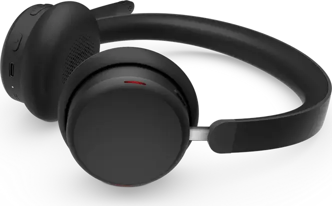 Casca Wireless Lenovo 6550 Dual-Mode ANC, Bluetooth 5.3, Anulare Activă a Zgomotului, Microfon Boom cu AI ENC, Baterie 60h, Certificare Microsoft Teams, Negru