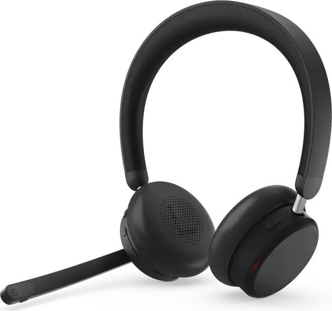 Casca Wireless Lenovo 6550 Dual-Mode ANC, Bluetooth 5.3, Anulare Activă a Zgomotului, Microfon Boom cu AI ENC, Baterie 60h, Certificare Microsoft Teams, Negru
