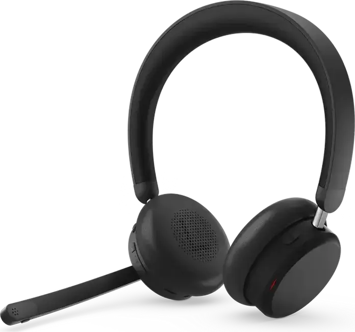 Casca Wireless Lenovo 6550 Dual-Mode ANC, Bluetooth 5.3, Anulare Activă a Zgomotului, Microfon Boom cu AI ENC, Baterie 60h, Certificare Microsoft Teams, Negru