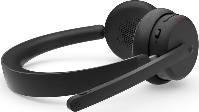 Casca Wireless Lenovo 6550 Dual-Mode ANC, Bluetooth 5.3, Anulare Activă a Zgomotului, Microfon Boom cu AI ENC, Baterie 60h, Certificare Microsoft Teams, Negru