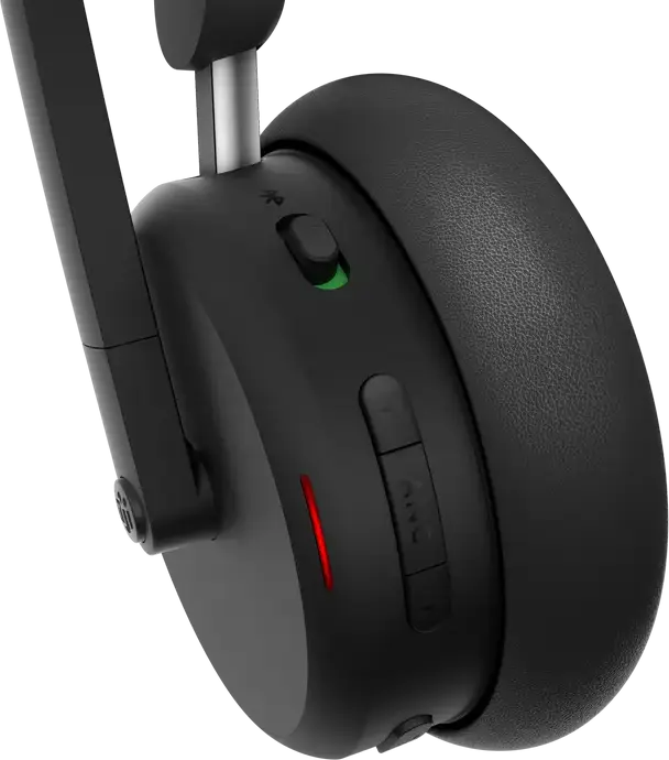 Casca Wireless Lenovo 6550 Dual-Mode ANC, Bluetooth 5.3, Anulare Activă a Zgomotului, Microfon Boom cu AI ENC, Baterie 60h, Certificare Microsoft Teams, Negru