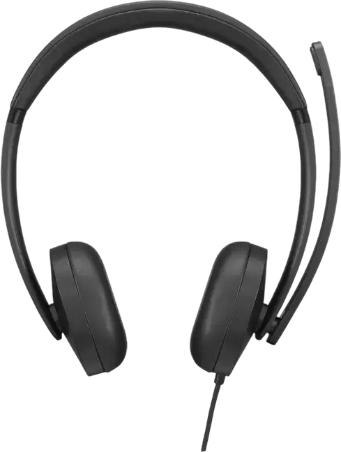 Casca Lenovo 5000 Wired VoIP 4XD1R88995, USB-C cu Adaptor USB-A, Reducere Zgomot AI, Certificare Microsoft Teams, Supra-aurala, Negru