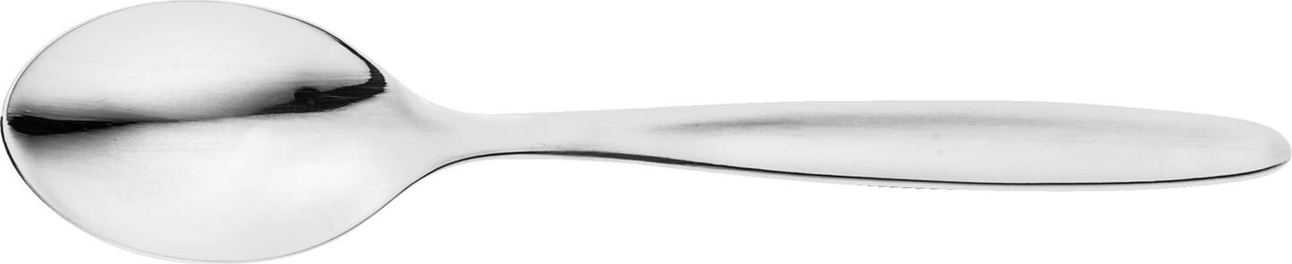 PULSIVA LUSINI Solutions GmbH Mocha/espresso spoon Palermo Mokka-/Espressolöffel Palermo Mocha/espresso spoon Palermo; 11.4 cm (L); silver, handle silver; 12 piece / pack Mokka-/Espressolöffel Palermo; 11.4 cm (L); silber, Griff silber; 12 Stück / Pack 18/0 chrome-stainless steel, rustproof. Simple espresso spoon. Mirror polished. Material thickness 2.2 mm (measured at the thickest point of the table fork). Suitable for dishwasher. Chrom-Edelstahl 18/0, rostfrei. Der Mokka-/Espressolöffel Palermo/Fortuna besteht aus Chrom-Edelstahl 18/0 und ist hochglanzpoliert. Mit einer gastronomiegerechten Materialstärke von 2,2 mm (gemessen an der stärksten Stelle der Menügabel) bietet er eine einfache, zuverlässige Qualität. Das Besteck ist spülmaschinengeeignet und leicht zu pflegen. Ihre Vorteile auf einen Blick: • Spülmaschinengeeignet – einfach zu reinigen • Magnetisch – optimal für Polier- und Sortiersysteme • Nickelfrei – ideal für Gäste mit Nickelallergie