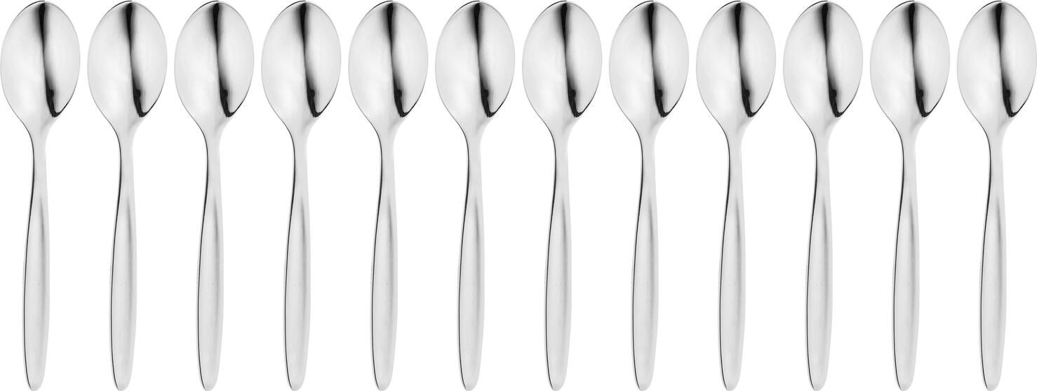PULSIVA Palermo Mocha Espresso Spoon, 18/0 Chrome-Stainless Steel, Mirror Polished, Rustproof, Nickel-Free, 11.4 cm, Silver