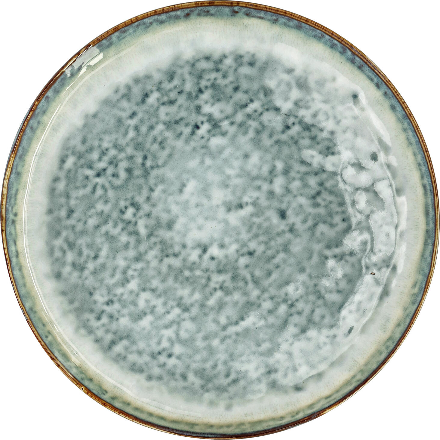 PULSIVA LUSINI Raja Round Dinner Plate, 27 cm, 4 pcs, Blue Reactive Glaze Colored Stoneware, Dishwasher and Microwave Safe, Without Flag