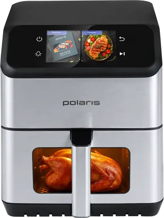 Polaris PAF 9017DWS Air Fryer Electric Convection Oven, 6.5L Capacity, 1900W, 25 Auto Programs, Touch Control, Smartphone App Support, Silver