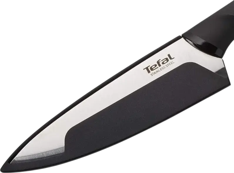 Tefal Comfort K2215S55 5-Piece Stainless Steel Knife Set with Ergonomic Soft Touch Handles, Black