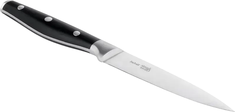 Tefal Jamie Oliver K2670944 Utility Knife, 12 cm Stainless Steel Blade, Black Plastic Handle, German Steel, Universal Kitchen Knife