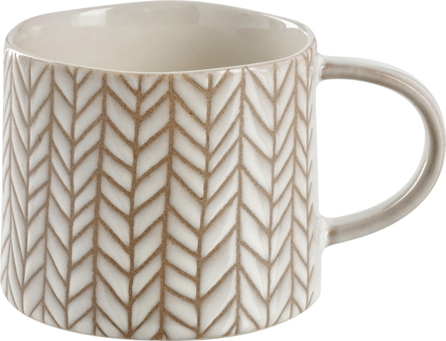 PULSIVA Northi Coffee Cup Set, 330ml Stoneware Mugs, Beige, Dishwasher and Microwave Safe, Unique Trendy Designs