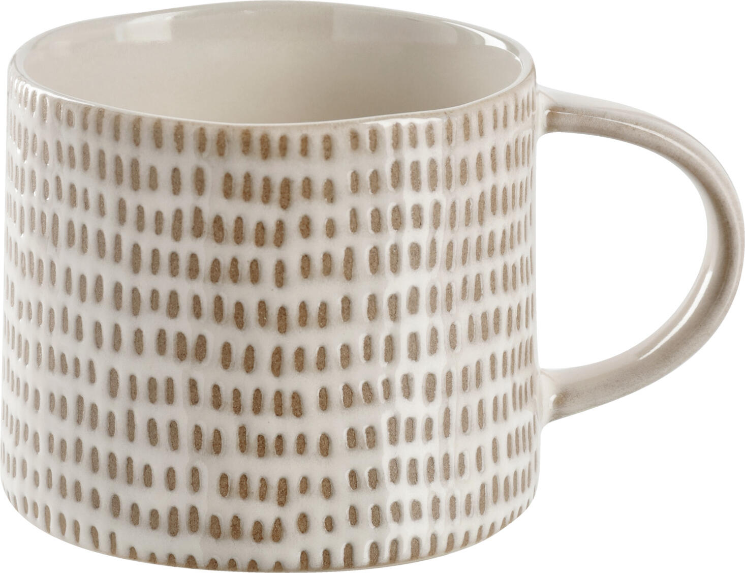 PULSIVA Northi Coffee Cup Set, 330ml Stoneware Mugs, Beige, Dishwasher and Microwave Safe, Unique Trendy Designs