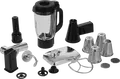 Robot de bucatarie Polaris PKM 1435 6-in-1, Mixer Planetar 1600W, Bol Inox 5L, Timer LCD, Angrenaje Otel ProGear, Carne si Blender, Negru