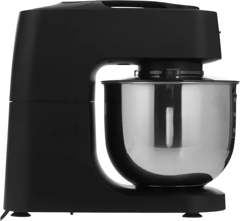Robot de bucatarie Polaris PKM 1435 6-in-1, Mixer Planetar 1600W, Bol Inox 5L, Timer LCD, Angrenaje Otel ProGear, Carne si Blender, Negru