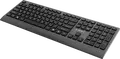 Gembird KB-MCH-06-CYRL Slimline Wired Multimedia Membrane Keyboard, English/Russian Layout, USB-A with USB-C Adapter, Full-size with Numeric Keypad, Black