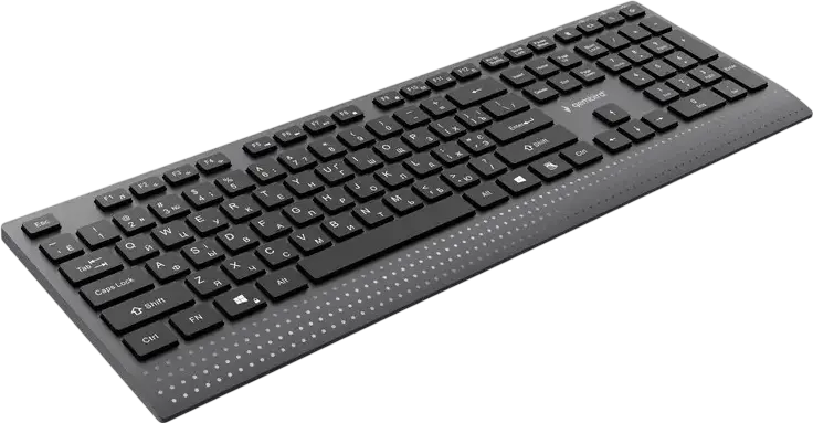 Gembird KB-MCH-06-CYRL Slimline Wired Multimedia Membrane Keyboard, English/Russian Layout, USB-A with USB-C Adapter, Full-size with Numeric Keypad, Black