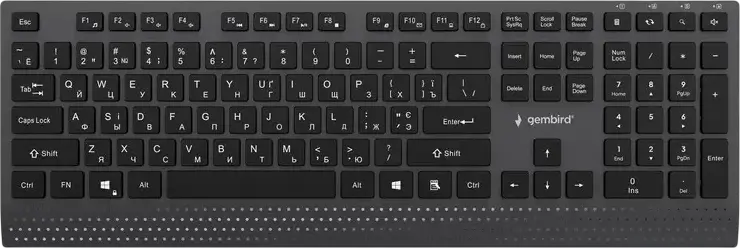 Keyboard Gembird KB-MCH-06-CYRL, Slimline, Chocolate type, 1.8m, USB-A + C, EN/RU, Black