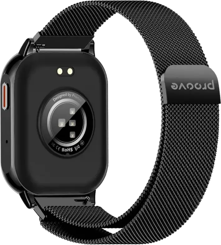 Smartwatch Proove Elysium, Ecran AMOLED 2.04 inch, Carcasă din Aliaj Aeronautic, Sticlă cu Strat de Diamant, Curea Milanese, Rezistență IP68, Negru Lucios