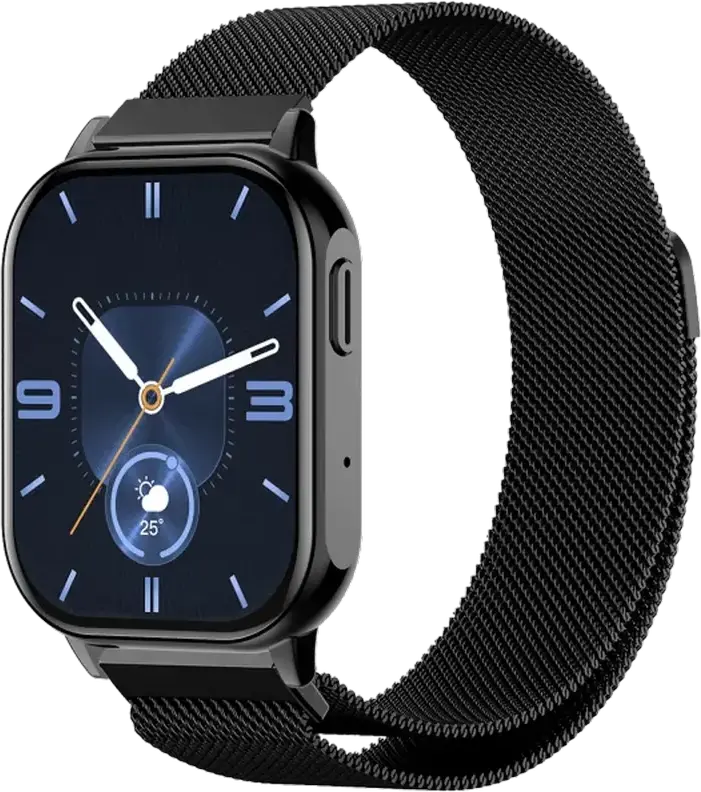 Smartwatch Proove Elysium, Ecran AMOLED 2.04 inch, Carcasă din Aliaj Aeronautic, Sticlă cu Strat de Diamant, Curea Milanese, Rezistență IP68, Negru Lucios