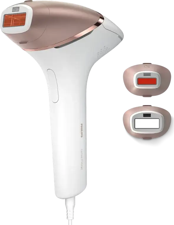 Philips Lumea Prestige BRI945/00 IPL Hair Removal Device with SenseIQ Technology, SmartSkin Sensor, and 2 Smart Attachments, White and Rose Gold