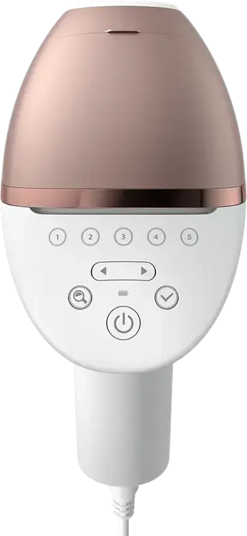 Philips Lumea Prestige BRI945/00 IPL Hair Removal Device with SenseIQ Technology, SmartSkin Sensor, and 2 Smart Attachments, White and Rose Gold