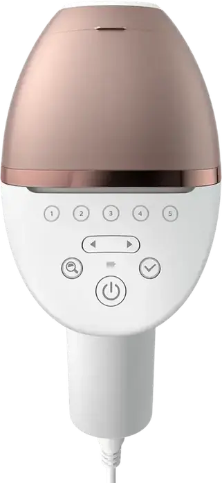 Philips Lumea Prestige BRI945/00 IPL Hair Removal Device with SenseIQ Technology, SmartSkin Sensor, and 2 Smart Attachments, White and Rose Gold