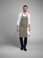 Jobeline Belt Bib Apron, Taupe, 88x80 cm, 65% Polyester 35% Cotton, Adjustable Neck Strap, Flexible Belt System, Side Patch Pocket with Pen Holder