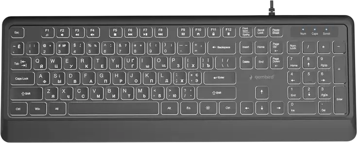 Gaming Keyboard Gembird KB-UML-04-CYRL, US Layout, USB/3.5mm
