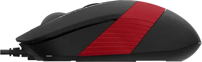 A4Tech FM10 F-Styler Wired Optical Mouse, Black and Red, Adjustable 800-1600 DPI, 4 Buttons, Ergonomic Symmetric Design, USB Interface, 150 cm Cable