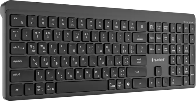 Wireless Keyboard Gembird Slim Pro Business KB-WPS-03-CYRL, Chocolate, 2.4Ghz, EN/RU, Black